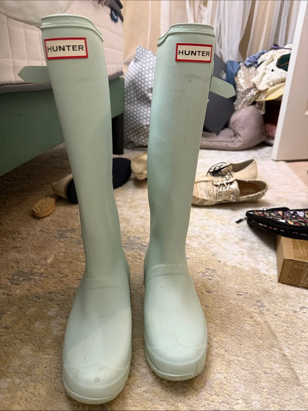 Hunter Pale Mint Green Rain Boot Insole Detail